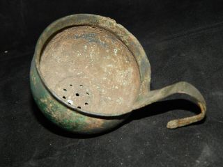 Roman Bronze bowl with Wine Sieve 7