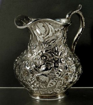 A.  Jacobi Sterling Pitcher c1890 Hand Decorated 2