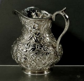 A.  Jacobi Sterling Pitcher c1890 Hand Decorated 3