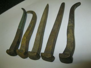 5 PIECE DECK NAILS FROM A SPANISH GALLEON CENTURY ' S OLD SHIPWRECK ARTIFACT LOOK 4