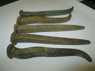 5 PIECE DECK NAILS FROM A SPANISH GALLEON CENTURY ' S OLD SHIPWRECK ARTIFACT LOOK 5