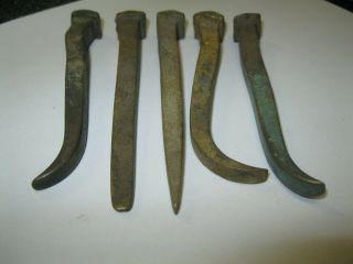 5 PIECE DECK NAILS FROM A SPANISH GALLEON CENTURY ' S OLD SHIPWRECK ARTIFACT LOOK 6
