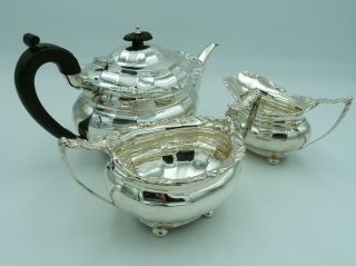 Silver Tea Set Vines - Teapot,  Cream Jug,  Sugar Bowl 1139g - Kettle As Well 11