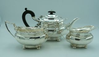Silver Tea Set Vines - Teapot,  Cream Jug,  Sugar Bowl 1139g - Kettle As Well