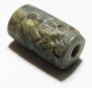 Zurqieh - As11704 - Ancient Holy Land.  Achaemenid Stone Cylinder Seal.  500 B.  C