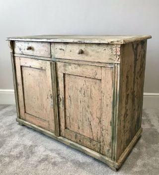 LOVELY ANTIQUE 19th CENTURY FRENCH DISTRESSED PAINTED PINE DRESSER 2