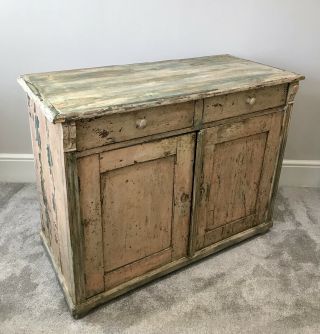 LOVELY ANTIQUE 19th CENTURY FRENCH DISTRESSED PAINTED PINE DRESSER 3