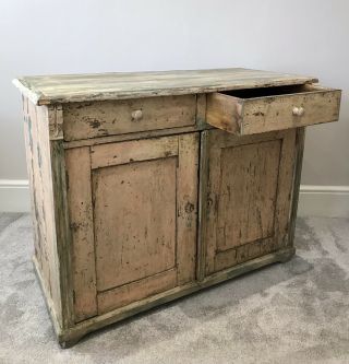 LOVELY ANTIQUE 19th CENTURY FRENCH DISTRESSED PAINTED PINE DRESSER 9