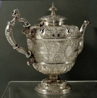 English Sterling Tea Set 1881 Cellini - Renaissance Revival 4