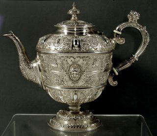 English Sterling Tea Set 1881 Cellini - Renaissance Revival 5