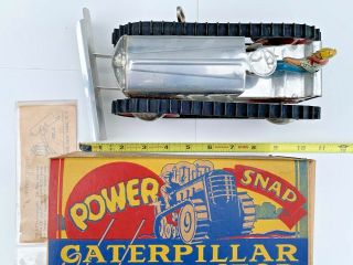 Vintage Wind - Up MARX Tin Power Snap CATERPILLAR Climbing Tractor Orig.  Box 12