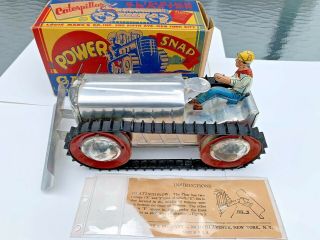 Vintage Wind - Up Marx Tin Power Snap Caterpillar Climbing Tractor Orig.  Box