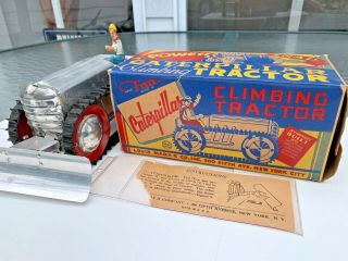 Vintage Wind - Up MARX Tin Power Snap CATERPILLAR Climbing Tractor Orig.  Box 3