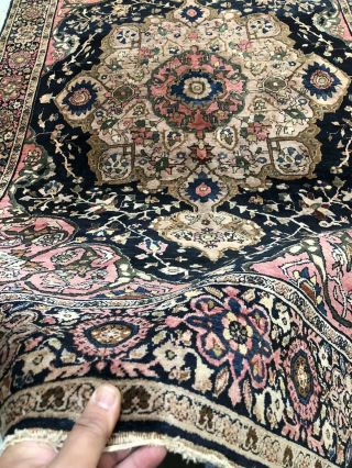 Auth: 19th C Antique Rug Organic Paper Thin Collectors Beauty 4x7 NR 4