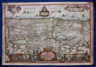 Antique Bible Map Israel,  Canaan,  Holy Land,  Moxon,  Visscher,  Published C.  1700