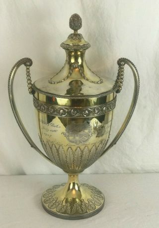 Large Georgian Period English Sterling Silver Lidded Urn.  3546 Grams.  18th C