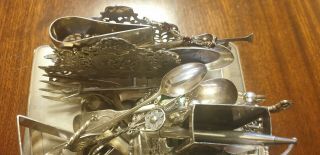 Scrap Silver - Spoons,  Cig Cases,  Tea Caddy etc Mostly Resalable 1108g - 1 Day 3
