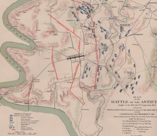 Antique Civil War Map BATTLE ANTIETAM Sharpsburg VA Virginia Gettysburg 2