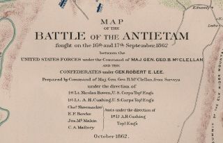 Antique Civil War Map BATTLE ANTIETAM Sharpsburg VA Virginia Gettysburg 6