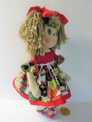 HANDMADE Primitive Raggedy Ann DOLL COUNTRY CHRISTMAS IN JULY/ SNOWMAN ORNIE 10