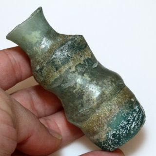 INTACT NEAR EAST ROMAN ERA GLASS BOTTLE CIRCA 100 - 300 AD 4