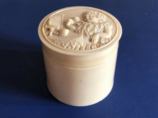 Antique French Powder Box “ French Ivory “,  Circa 1900