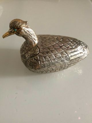 Tane J.  Marmolejos Mexican Mexico Sterling Silver 925 Table Centerpiece Duck Box