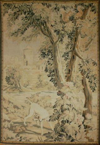 Antique French Aubusson Style Chateau Wall Hanging Tapestry Verdure190cm X 127cm