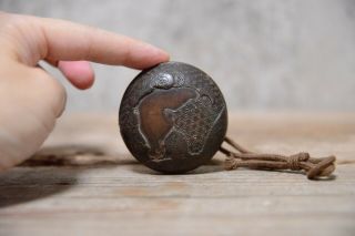 Japanese Antiques Boxwood Manju Netsuke Ojime Bead Inro Sagemono Kimono