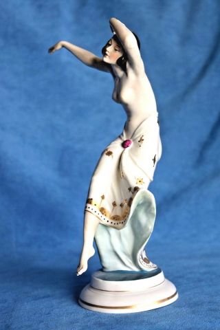 Antique Art Nouveau FLAPPER Deco Lady Exotic Dancer HERTWIG KATZHUTTE Figure 2