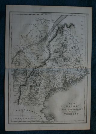 Map Of Maine,  Hampshire,  And Vermont Published By J Hinton 1832