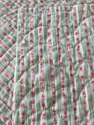 ANTIQUE VINTAGE Handmade Quilt - 16 Patch On Point Diamond Squares - very good. 8