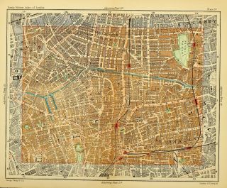 1891 VICTORIAN MAP STREET PLAN LONDON BETHNAL GREEN DEBEAUVOIR TOWN HOSPITAL 2