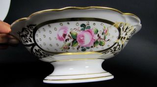 Antique Old Paris Porcelain Footed Bowl Compote Centerpiece Hand Painted Gilt