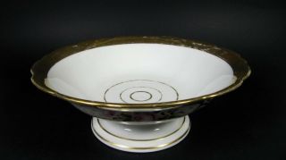 Antique Old Paris Porcelain Footed Bowl Compote Centerpiece Hand Painted Gilt 4