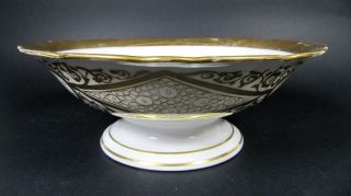 Antique Old Paris Porcelain Footed Bowl Compote Centerpiece Hand Painted Gilt 5