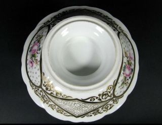 Antique Old Paris Porcelain Footed Bowl Compote Centerpiece Hand Painted Gilt 9