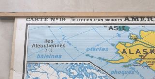 Vintage French School Map.  USA No.  19.  Vidal Lablache Interest.  (1mx1m20). 3