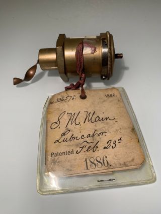 1886 Oil Lubricator Patent Model Us History Antique Rare Collectable