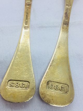 Georg Jensen Denmark 12 Sterling Silver Enamel Annual Spoons 1975 To 1986 8