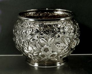 A.  Jacobi Sterling Bowl C1890 Hand Decorated