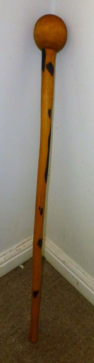 African Knobkerrie Early C20th Rare Dense Hard Wood Dark Patches Heavy 4
