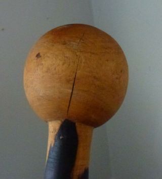 African Knobkerrie Early C20th Rare Dense Hard Wood Dark Patches Heavy 9