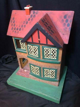 Adorable Antique Dollhouse Wood Paper Metal