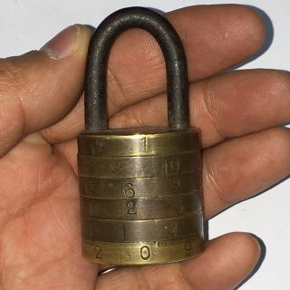 Exquisite Antique Chinese Copper Password Lock