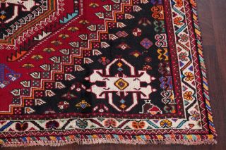 One - of - a - Kind Tribal Qashqai Vintage Persian Hand - Knotted 6 ' x 9 ' Wool Red Rug 5