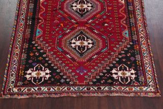 One - of - a - Kind Tribal Qashqai Vintage Persian Hand - Knotted 6 ' x 9 ' Wool Red Rug 6