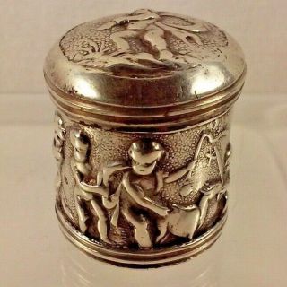 Antique Dutch Silver 18th Century Smelling Salts / Patch / Snuff Box,  Amsterdam