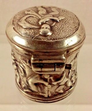 Antique Dutch Silver 18th Century Smelling Salts / Patch / Snuff Box,  Amsterdam 2