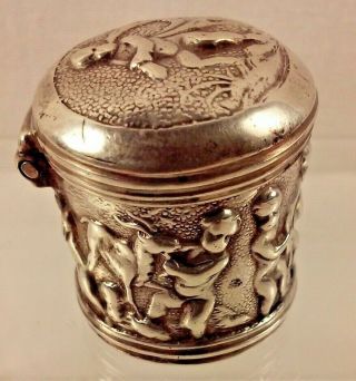 Antique Dutch Silver 18th Century Smelling Salts / Patch / Snuff Box,  Amsterdam 3